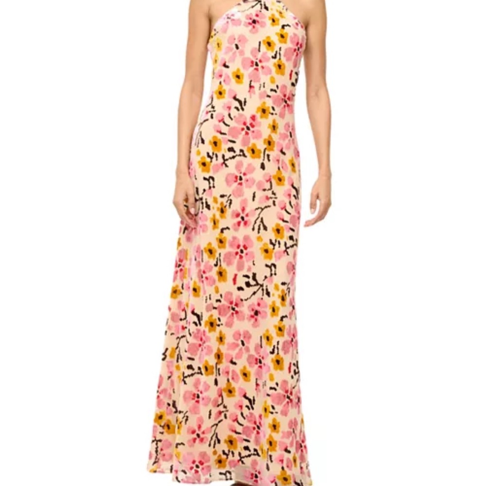 STAUD Cubist Floral Maxi Dress - Pink and Yellow